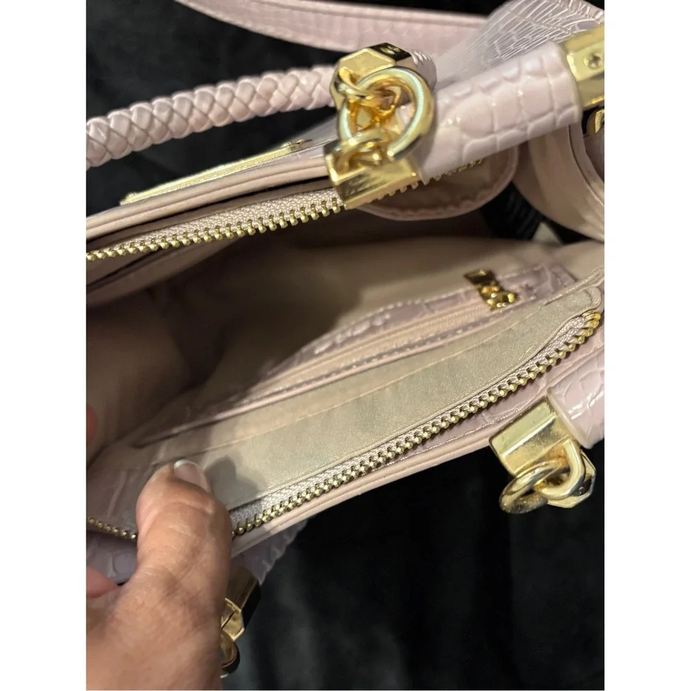 CLEARANCE-Pre-loved‎ bebe Pale Purple Croc-Embossed Top-Handle Satchel/Crossbody